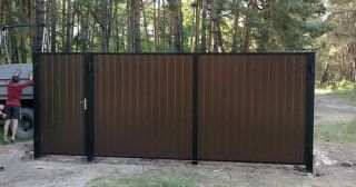 Купить распашные ворота из профнастила Ржев, цена от 2756 руб.